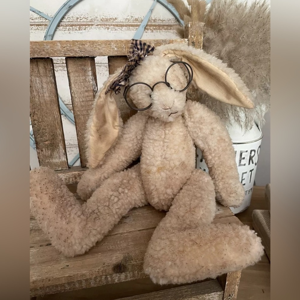 Judy’s Raggedy Country One-of-a-kind Jointed Bunny Rabbit Plush Stuffed NWT!